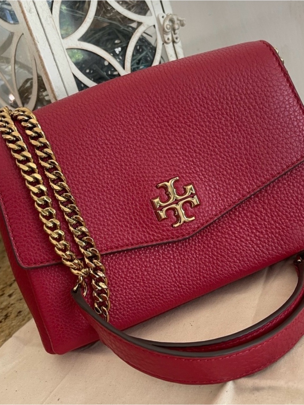 New Tory Burch Small Kira Leather Convertible Crossbody Bag